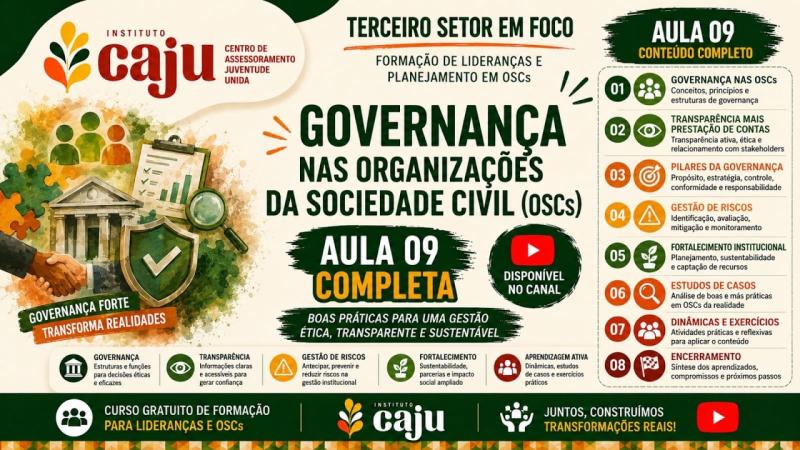 Aula 09 – Vídeo Completo | Governança nas Organizações da Sociedade Civil (OSCs)